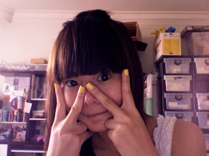 Yellow nails(:
